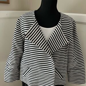 Chico's Black and White Striped Jacket